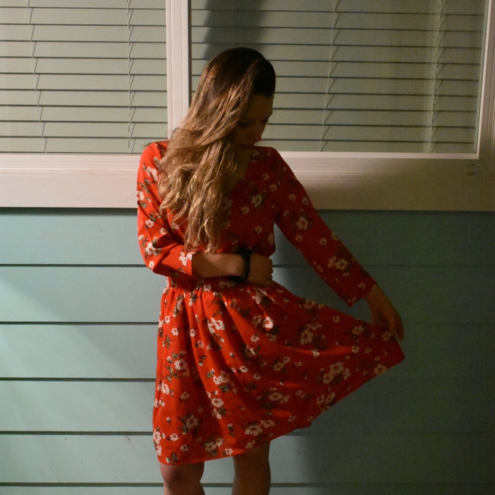 Red Floral Dress